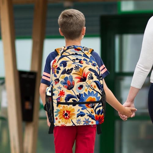 Sac à dos et trousse fleurs colorées pour le collège et les sorties de week-end - 6
