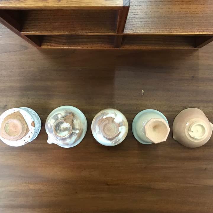 Amazon.co.jp: 型変りぐい呑セット萩焼 松野緑栄作 棚付 : ホーム  