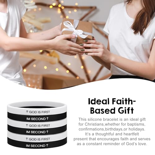 6 Pulseras religiosas cristianas de silicona miniatura 5