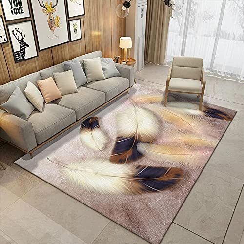 Tapis d'extérieur pour terrasse marron plume résistant 80x160 - 2