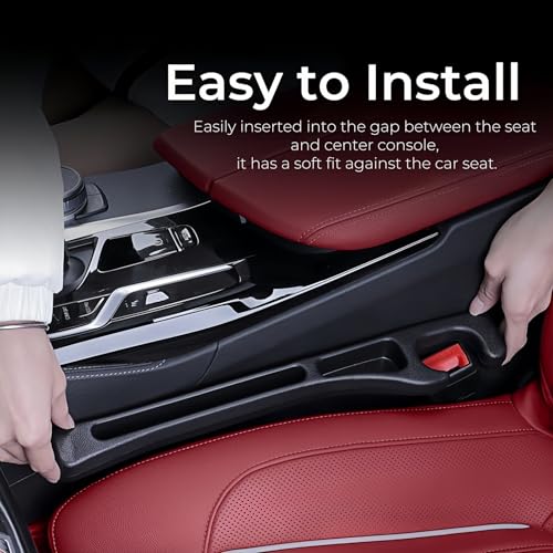 Car Seat Gap Filler, 2-Pack No-Drop Seat Side Gap Seam Filler Organizer with Phone Holder, Universal Fit Fill The Gap Between Seat & Console, Perfect for Car, SUV, Truck - Image 5