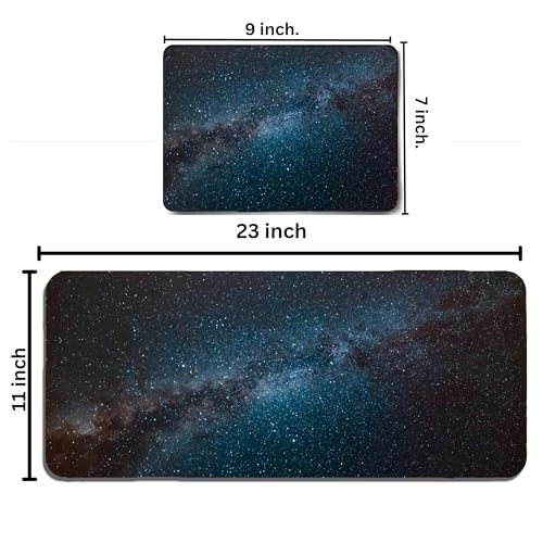 Image of Space Combo XL Extended Gaming Mouse Pad | XXL Large Desk Mat 60x30cm for Laptop & PC | Non-Slip Rubber Base, Waterproof, Durable & Smooth Surface | Office, Gaming & Study, asthetic