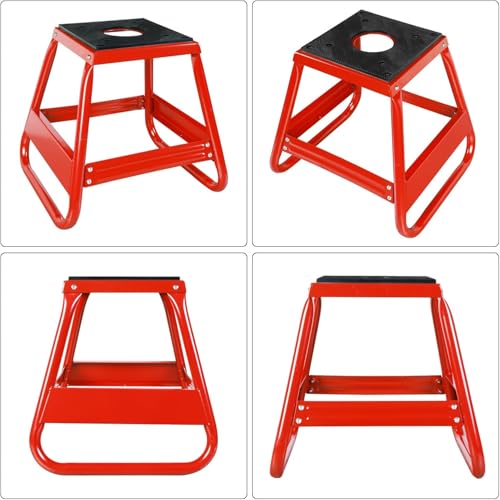 Image of Big RED Dirt Bike Stand Motorcycle Stand Lift, 1000LBS Capacity Non-Slip Off-Road Steel Universal Detachable Maintenance Motorcycle Stand, Fit for Honda Yamaha Kawasaki