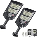 Solar Street lumières extérieures, 8500K LED Lampe solaire à lumière de dusk to dawn Lampe étanche avec détecteur de mouvement Lampes de sécurité murales pour jardin, cour, garage, jardin