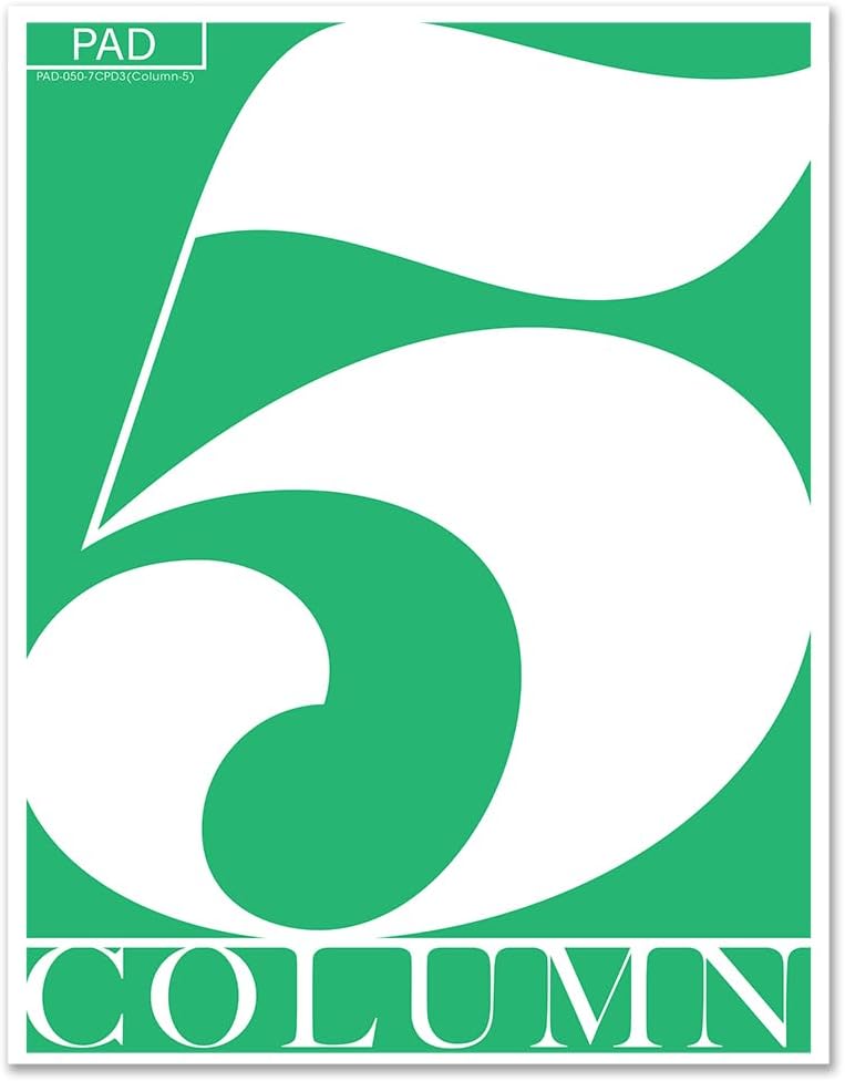 BookFactory 10 Column Book/Hardbound Columnar Notebook (Ten Columns Columnar Book) Logbook - Soft Touch Laminate Hardbound, 100 Pages, 8.5'' x 11'' (Made in USA)