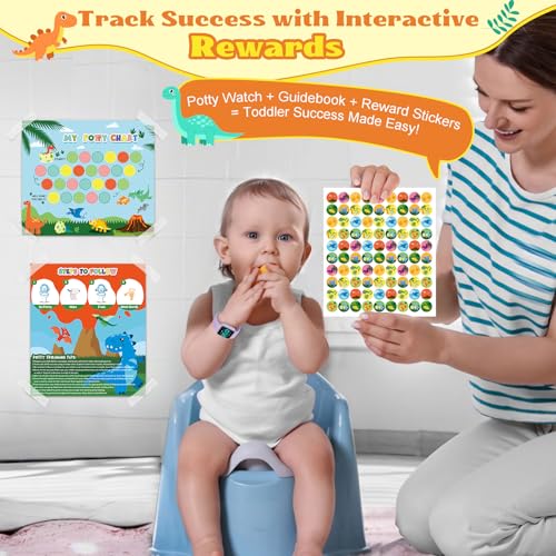 Image of Toddler Potty Training Set - Potty Training Watch with Musical /Vibration Countdown Alerts, Fun Board Book, Progress Chart & Reward Stickers - Interactive Potty Training Kit for Kids Ages 2-6