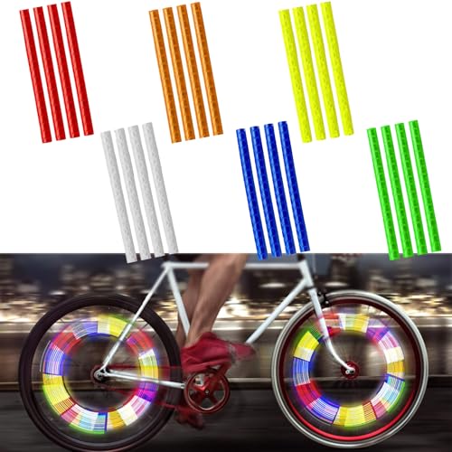LIURFLNC 24 Stück Speichenreflektoren Fahrrad Kinder, Reflektoren Fahrrad, Fahrrad Reflektoren Speichen, Fahrrad Zubehör Reflektierende Speichenperlen für Fahrrad Speichen Dekoration