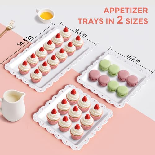 Cupcake Stand, Dessert Table Display Set, Tiered Tray Stands, 3-Tier Tower Cup Cake Holder, Snack Serving Trays, Cookie Platters for Tea Party, Wedding, Birthday, Baby Shower, White - Image 6