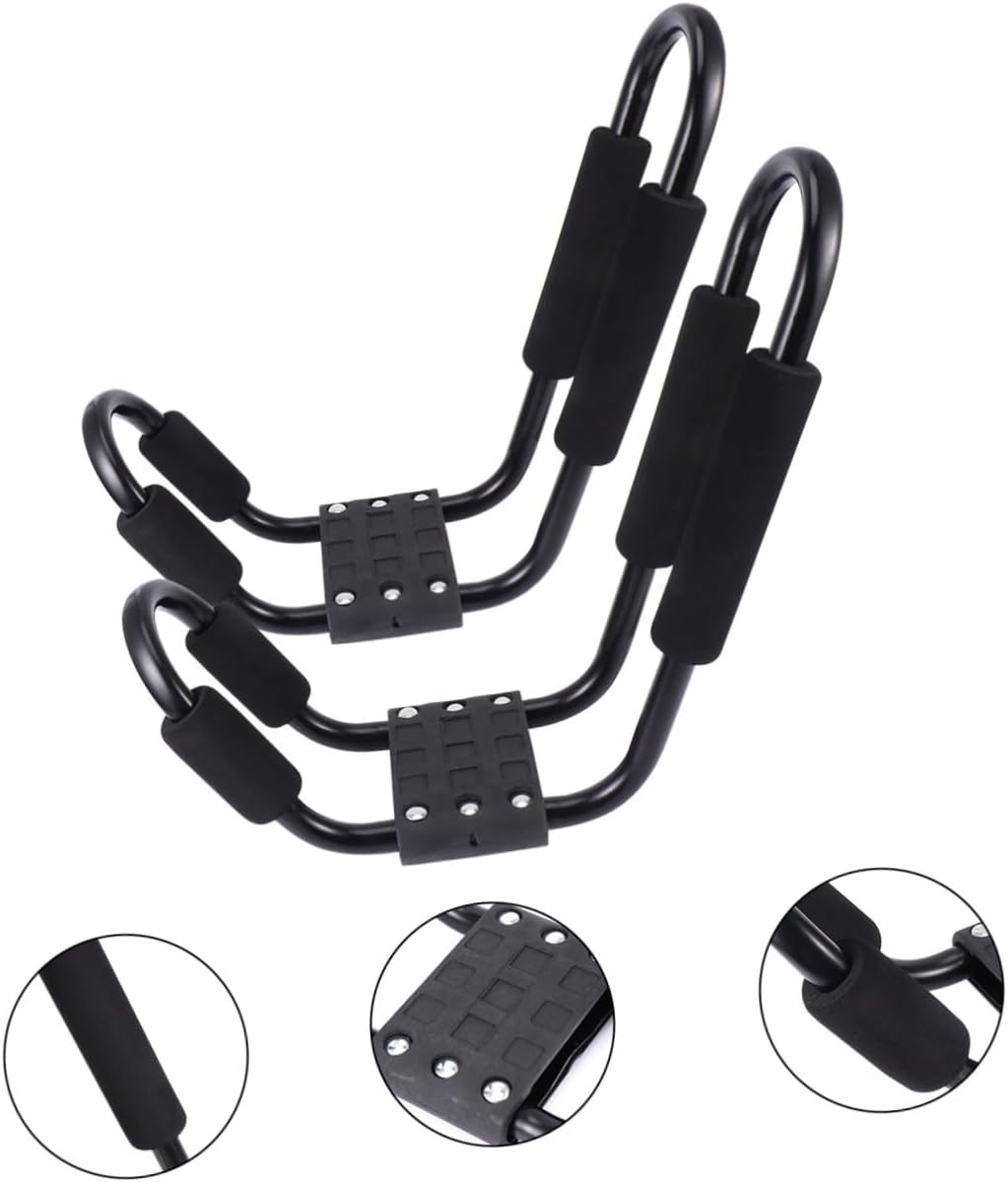 OUNONA 2pcs Kayak Roof Rack J-Shaped Kayak Carrier Holder Bracket Detachable Canoe Luggage Rack for Car Rooftop Crossbar SUV Truck Mount