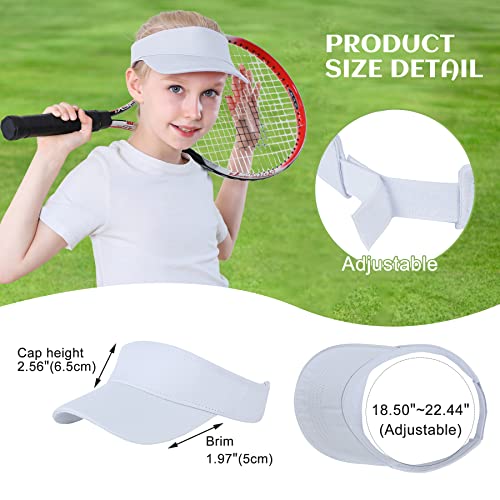 Zando Kids Sun Visor Hat Adjustable Cotton Girls Baseball Hat Boys Athletic Sports Tennis Hat Outdoor Golf Visor Cap Beach Hat For Girls Youth Sun Hats For Kids Baseball Cap White 6-12 Years #TOP5