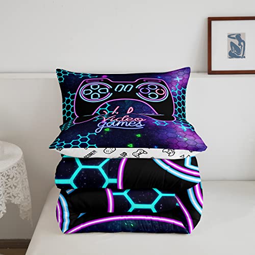 Conjunto de edredom Gamer Jogo de cama Gamepad Edredom Cool Video Games 4 para crianças, meninos e m
