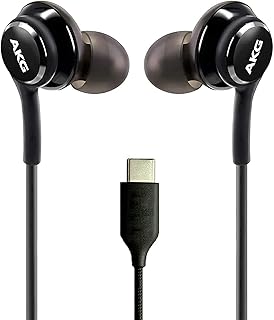 UrbanX OEM 2021 Stereo Headphones for Samsung Galaxy S20 5G UW/S20 FE/S20 Ultra/S20+ Braided Cable with Microphone (Black) USB-C Connector (US Version with Warranty)