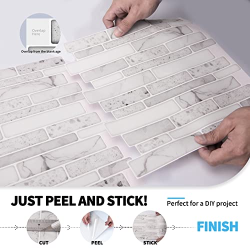 Art3D Peel And Stick Brick Kitchen Backsplash Self-Adhesive Wall Tile Stone Design, 10 Sheets (White) #TOP4
