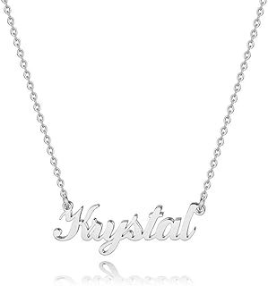 Hidepoo Krystal Jewelry Necklace – Personalized Name Pendant Necklace, Dainty Krystal Name Necklace Chain Jewelry Gifts for Women
