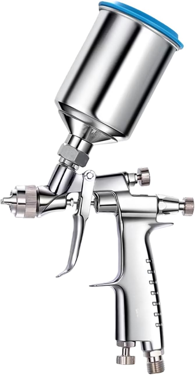 LPH-80-102G Gravity Spray Gun with Cup 150ml PCG-2D-1 for Quick Car Paint Repair Low Pressure Atomizing, 1 mm E2 Nozzle