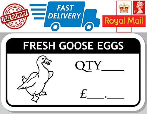 200 x Fresh Goose Egg Box Labels Goose Egg Stickers