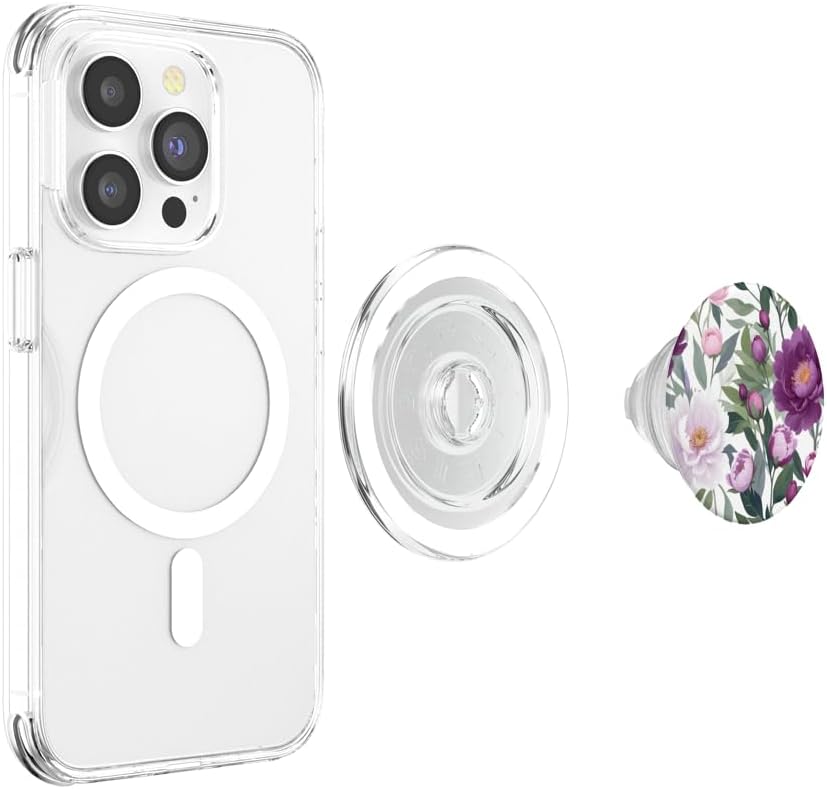 Purple Beautiful Blossoms Floral Pattern PopSockets PopGrip for MagSafe