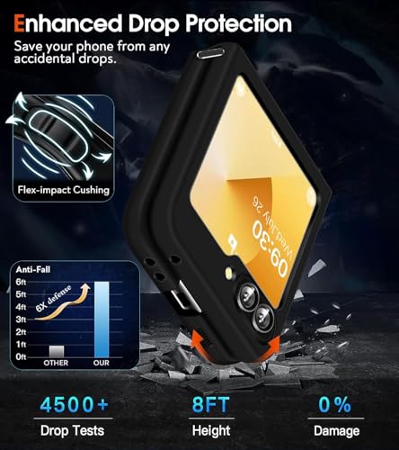 Image of REALCASE Stylish Case for Samsung Z Flip 6 5G, Slim Crystal Clear Acrylic PC Back Cover [Hinge][Transparent] Soft Silicone Bumper Full-Body Shockproof Protective Case for Samsung Z Flip 6 5G