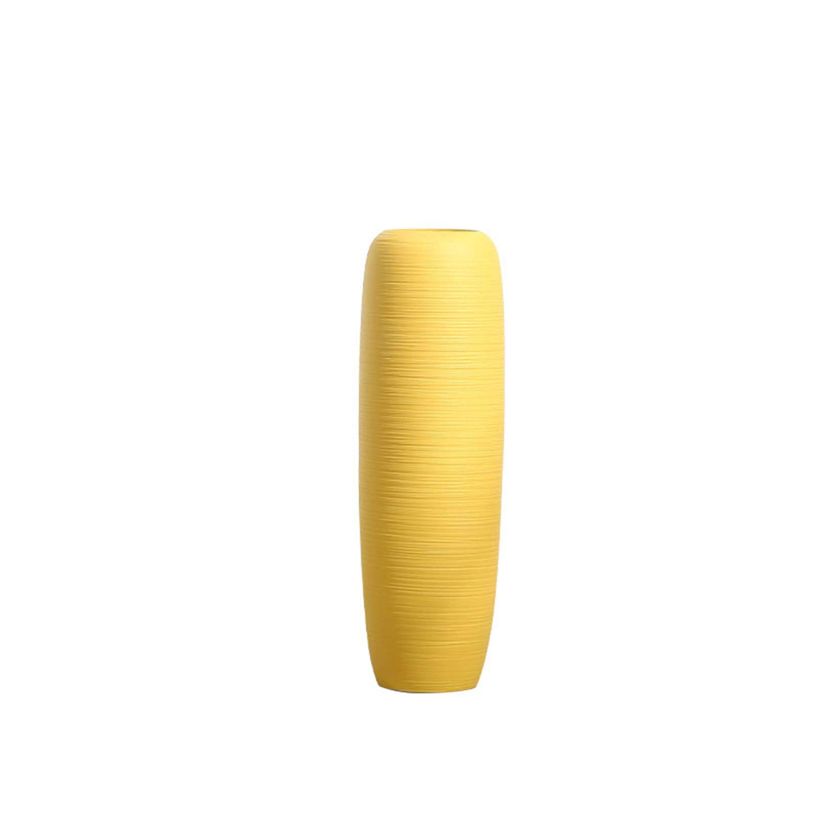 asdchZen Hotel Decorated Vase, Yellow Ceramic Vase Multifunction Sample Room Villa Living Room Ballroom Floor-Standing Decorative Vase,20 * 60CM