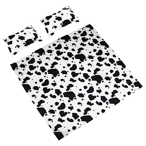 Veemoon 3piezas Cama para Habitación Diseño De Vaca Funda Nórdica y Almohadas Algodón Lavable y Duradero