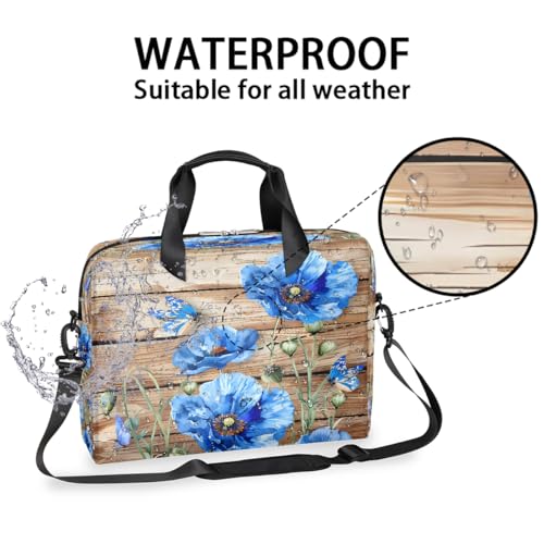 Maletín para Laptop Retro Azul con Diseño Floral 15.6" miniatura 2
