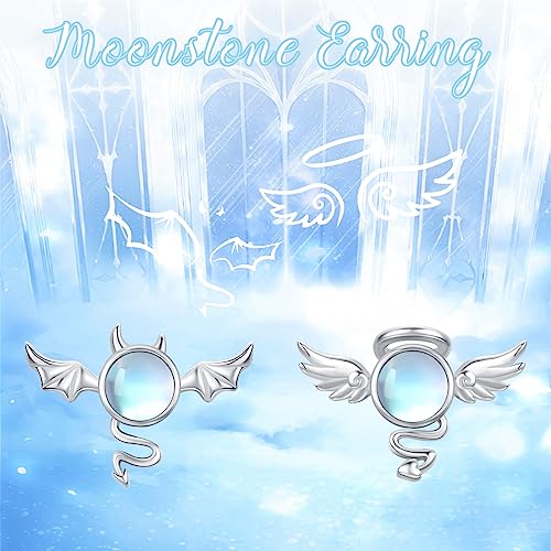 Angel And Devil Earrings Silver 925 Angel Wings Evil Earrings Hypoallergenic Jewellery Birthday Wedding Gift2