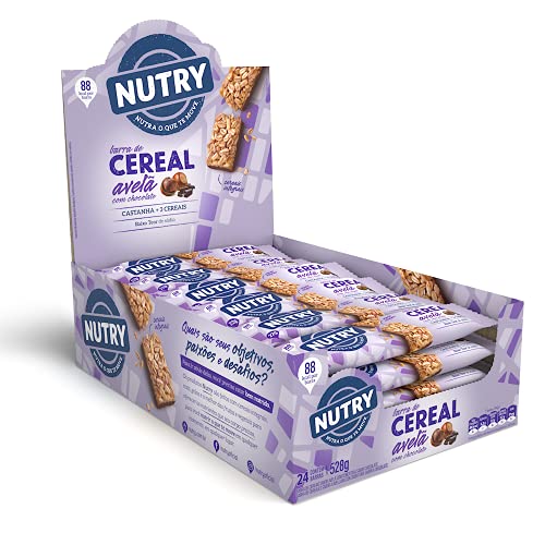 Barra de Cereal Avelã com Chocolate Nutry com 24 Unidades
