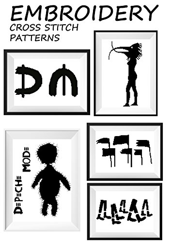 Depeche mode rock star Dave Gahan cross stitch patterns DM rock band symbol logo Wall art monochrome canvas digital embroidery designs patterns book needlepoint minimalist wall art funny originals
