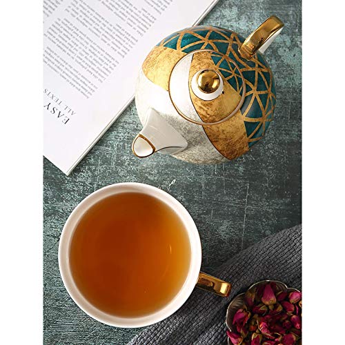 Tetera japonesa de cerámica, tetera de porcelana, tetera grande, tetera y cortador de cerámica de corte, juego de té de… - Imagen 5