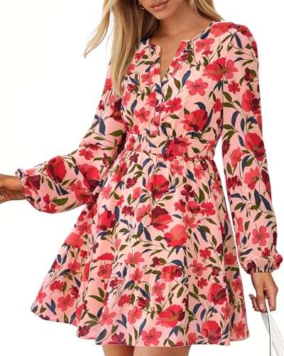 breezy flowy dress - orange pink red flower