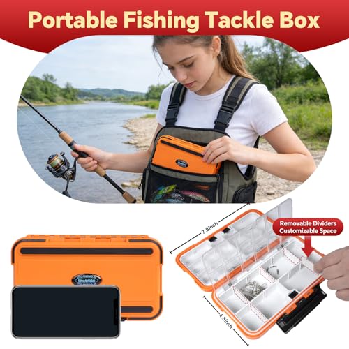 Image of Portable Tackle Box with Tackle Included - 86 Pcs Fishing Lures Kit /Soft Baits /Accessories Set- Ideal Gift for Women Girls Female Anglers Beginners to Advanced, Freshwater Saltwater Bass Trout