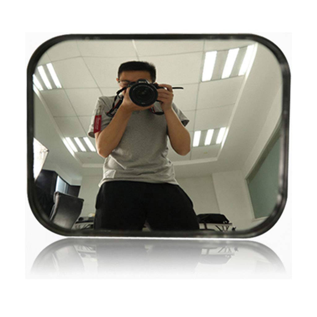 Miroir de Sécurité Convexe Rectangulaire, Miroir Observation intérieur Grand Angle HD, Surveillance Magasin Commerce Entrepôt Bureau, Noir, 24 x 18 cm