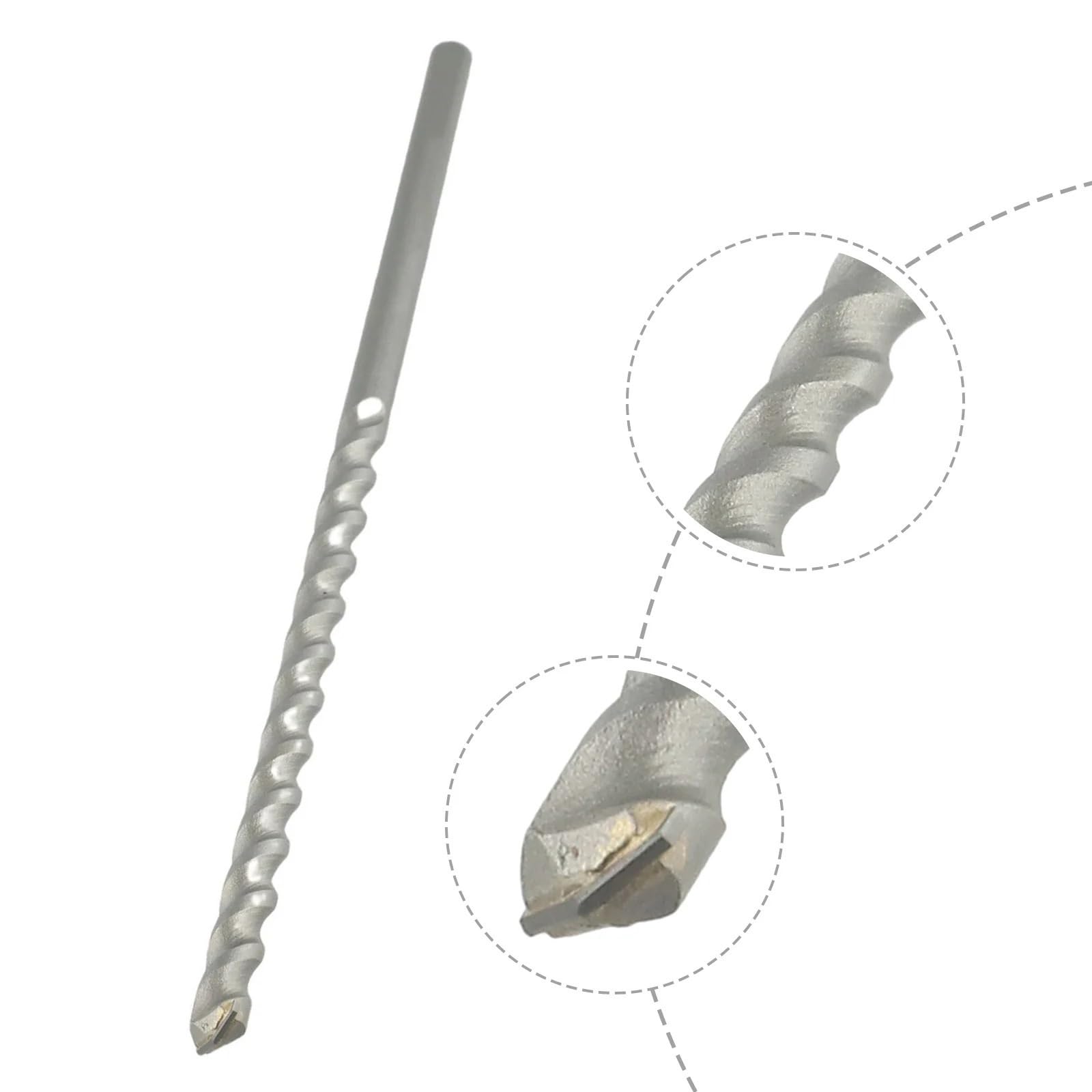 Wiertło do betonu o długości 300 mm, wiertło do muru z chwytem trójkątnym i końcówką z węglika(6x300mm)