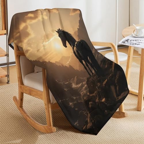 Couverture cheval couverture douce flanelle pour lit canapé enfant - 7