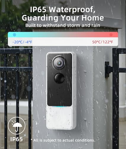 Image of Video Doorbell Camera Wireless 3MP HD, Free Human Motion Detection
