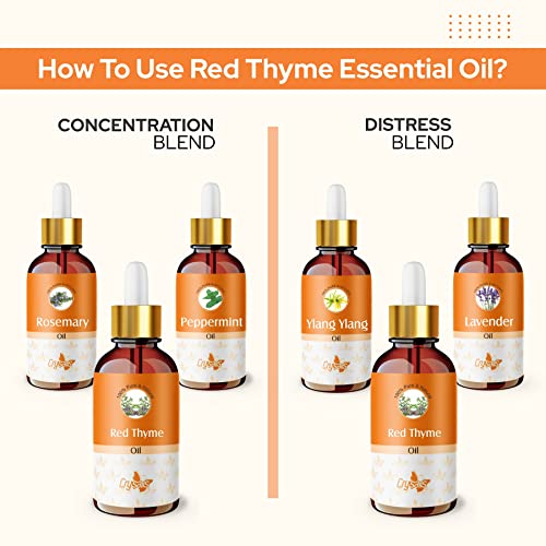 Image of Crysalis Red Thyme (Thymus Serpyllum) Oil |100% Pure & Natural Undiluted Essential Oil Organic Standard| For Skin Hair Diffuser Massage | Aromatherapy Oil| 15Ml With Dropper