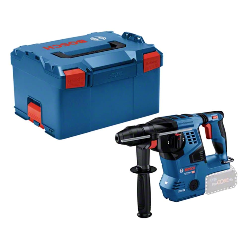 Bosch Professional 18V System battery-powered hammer drill GBH 18V-28 C (incl. auxiliary handle, grease tube, L-BOXX tray, L-BOXX, without battery/charger)