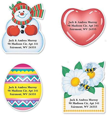 Holidays Year Round Personalized Return Address Labels – 12 Designs, Set of 144, Die Cut, Self-Adhesive, Flat-Sheet Labels, Perfect for Holidays, by ...