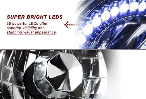 6017 H6024 Replacement 7" Round Black Housing Clear Lens Sealed Beam Chrome Reflector LED Headlight 2PCS (Blue)