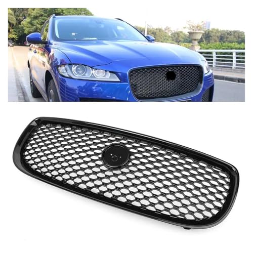 Calandre avant Jaguar XE 2015-2018 : grille de radiateur style nid d'abeille noir pour pare-chocs