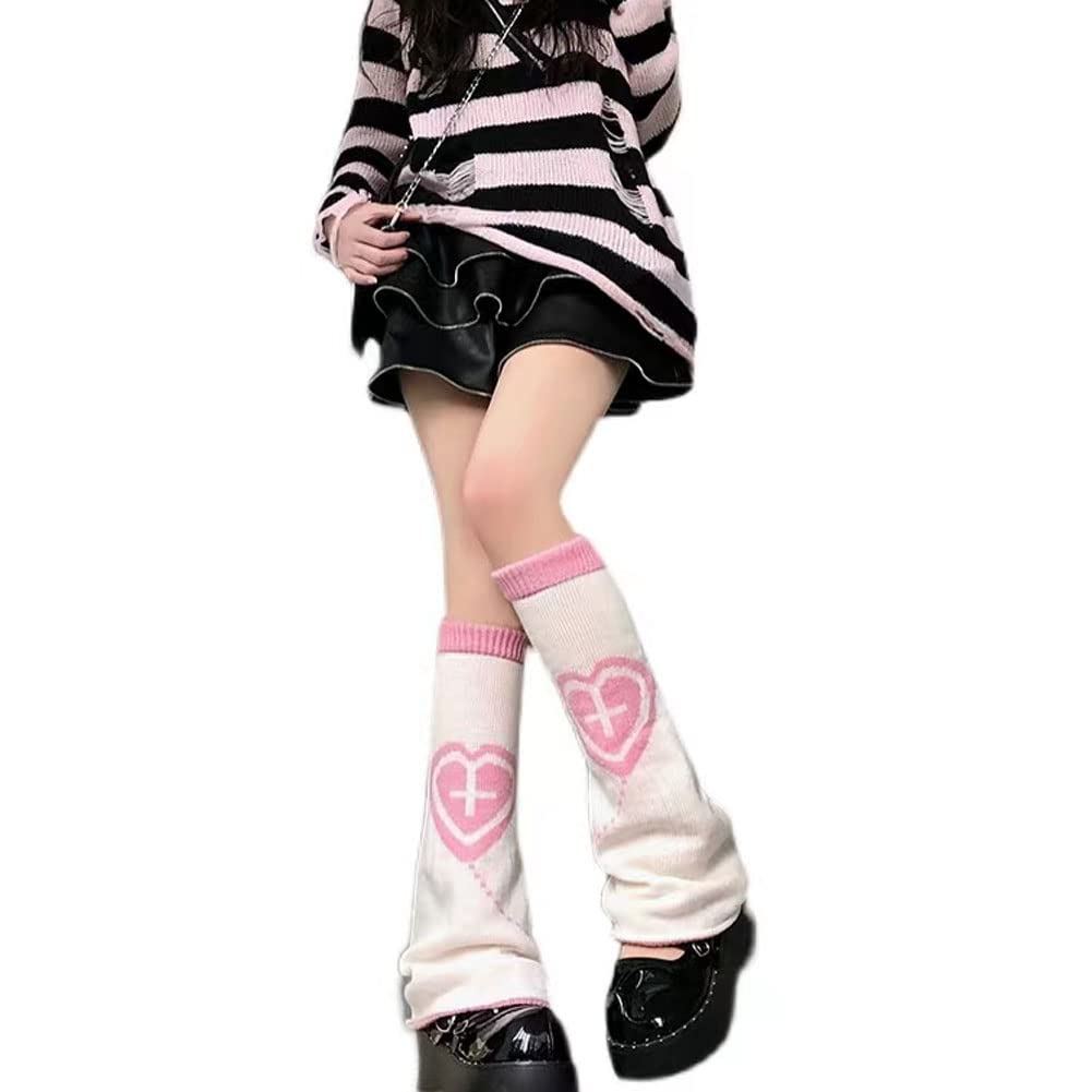 BLESSIBLESSI Women's Y2k Kawaii White Black Leg Warmers Japanese Leg Warmer Gothic Harajuku Cute socks