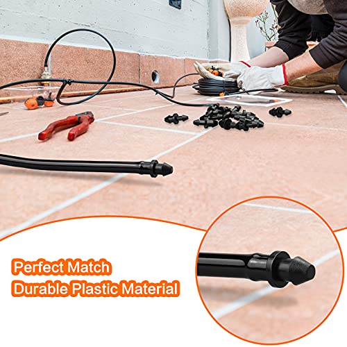 Joypro 60 Pieces Drip Irrigation 1/4" Tubing End Plugs Fittings, Barbed Connectors End Cap For 1/4 Inch Irrigation Tubing, Drip Line End Closure For Drip Sprinkler Garden Lawn Systems #TOP6