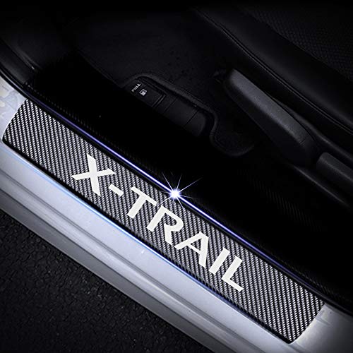 サイドステップガード 日産 エクストレイル X-TRAIL 専用 スカッフプレート ドアガードステッカー スカッフプロテクトシート 滑り止め 汚れ防止 両面テープ付き 簡単装着 車用内装パーツ 4枚セット 白