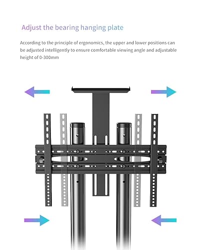 Rolling Tv Bracket Mobile Floor Cart Mute Bracket 32-70 Inch Monitor Tv Rack Display With Wheels And Tilt Mount, Height Adjustable Floor Tv Stand Holds Up To 165 Lbs (Black) (D910) #TOP7