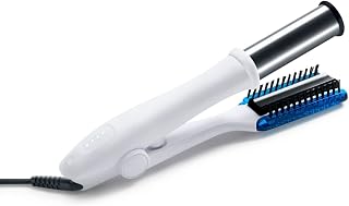 InStyler Max Prime Wet to Dry 1.25" White 2-Way Professional Tourmaline Ceramic Rotating Iron with Ionic Bristles - Dry, Straighten, Style & Curl Hair - Four Heat Settings - Automatic Shut Off