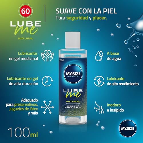 Miniatura 5 de Paquete De Ahorro De My.Size Con Preservativos De 60 Mm, Paquete De 10 Lubricante Natural De My.Size De 100 Ml Vela De Masaje De My.Size