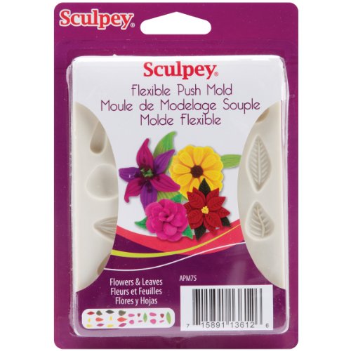 Sculpey APM75 Flexible Push Mold, Flowers & Leaves