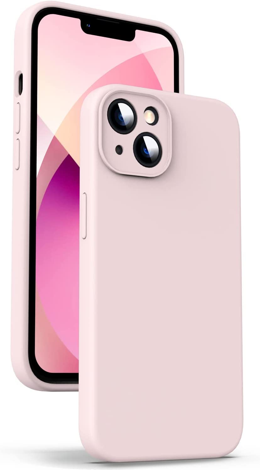 mobistyle Liquid Silicone Back Cover Case for iPhone 13 | Soft Micro-Fibre Lining Inside | Camera & Screen Protection | Shockproof Back Cover Case for iPhone 13 (Silicone, Pink)