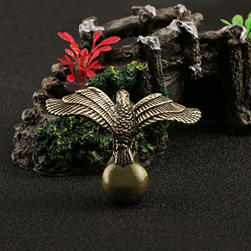 Keraxl Brass Eagle Figurine,Copper Animals Bird Miniature Statue Sculpture Crafts Collection Desktop Ornament Home Sand Table Decor Accessories Study Paperweight #TOP3