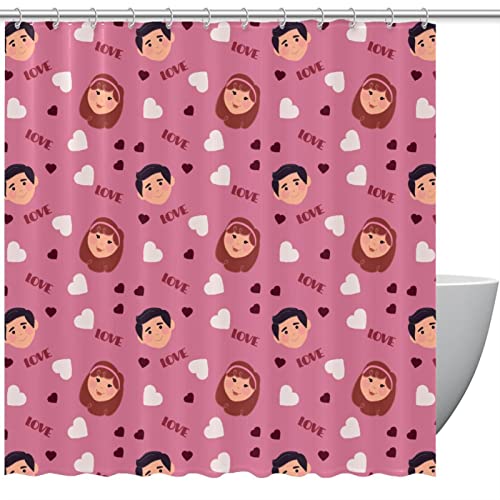 Rideau de douche 152 x 183 cm rose sans odeur plastique désagréable - 2